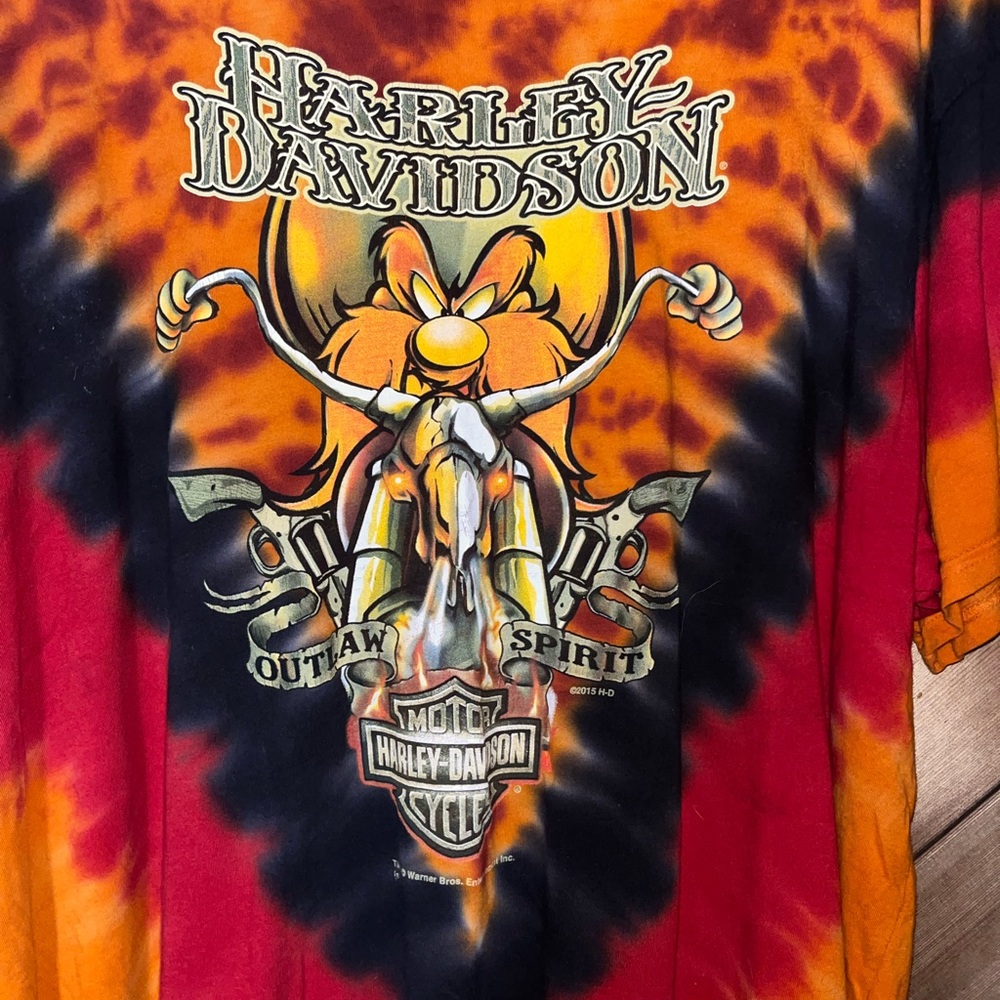 Harley-Davidson and Yosemite Sam Fiery Tie-Dye Tee